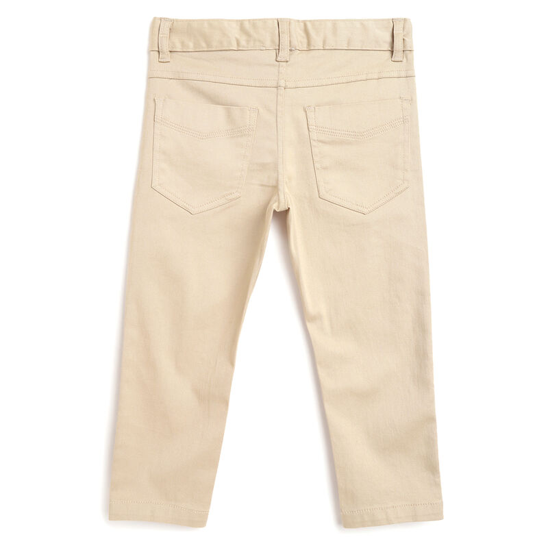 Boys Medium Natural Solid Long Trousers image number 1